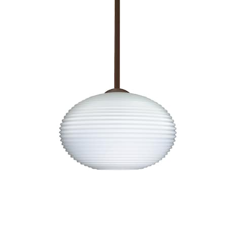 Besa Lighting Pape 10 Cord Pendant, Opal Ribbed, Bronze Finish, 1x100W Incandescent 1TT-491207-BR
